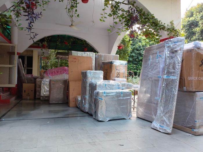 Household consignment packed and labelled at the doorstep, Vedanta Cargo and Movers